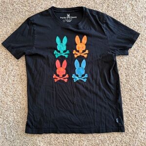 Psycho Bunny Men's Graphic Crew-Neck Short Sleeve T-Shirt Size 6 Pre-Owned